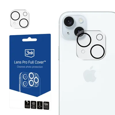 Produktbild von 3mk Hybridglas Lens Pro Full Cover für iPhone 15 / 15 Plus  Kamera Objektiv Kameralinse 0,4mm 9H