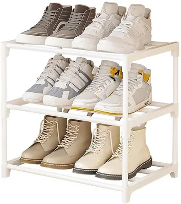 Produktbild von Platzsparendes Schuhregal weiß Metall