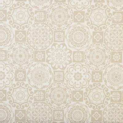 Leinenstoff 100x280 cm, Mosaik-Muster, Beige, 1 Meter