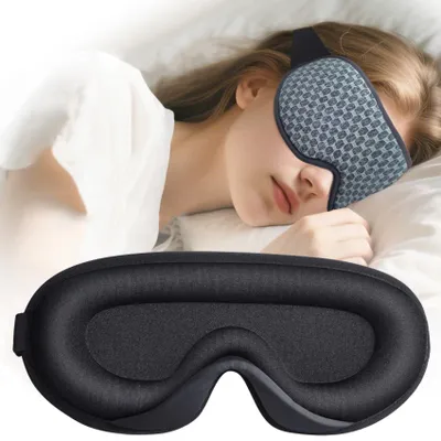 Image de Masque de sommeil pour ceux qui dorment sur le côté, masque pour les yeux pour hommes et femmes, 100 % opaque et respirant, idéal pour le yoga en voyage.