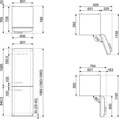 Produktbild von Smeg FAB32RCR5 Kühl- und Gefrierkombination Freistehend 331 l D Beige