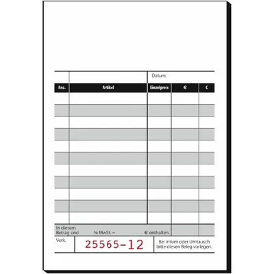 Produktbild von Sigel Formularbuch KC621 Kassenblock mit Additionsblatt fortlaufenden