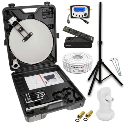 Produktbild von PremiumX Camping SAT Anlage Receiver SatFinder LNB Kabel Stecker Koffer Stativ