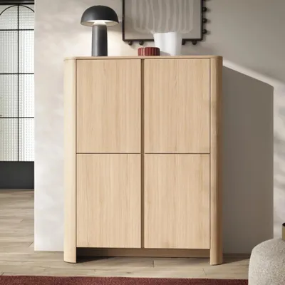 Obrázek produktu pro Komoda Aura 103 cm v barvě dub Vicenza se zaoblenými boky a systémem Push-to-Open
