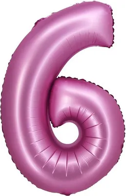 Produktbild von XL Folienballon pink matt Zahl 6