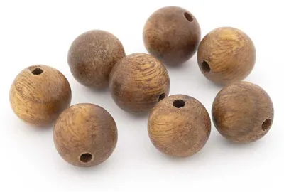 Produktbild von Vintageparts Sandelholz Perlen Natur 8mm 8 Stück Holzperlen