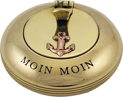 Produktbild von Klappaschenbecher Moin Moin Anker Aschenbecher Ascher Messing Ø 6cm Klappascher