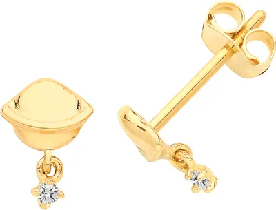 Productafbeelding van Oorbellen voor dames, goud 375/1000 met zirconiumoxide - 7mm * 5mm; TRS26724