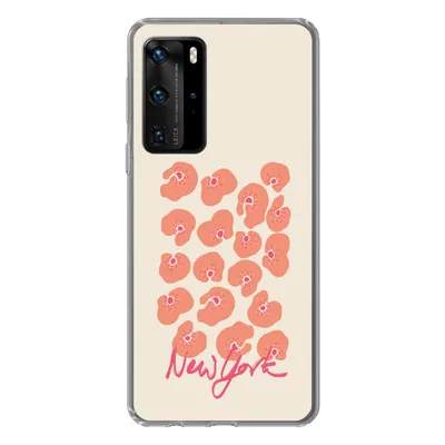 Produktbild von MuchoWow® Handyhülle Schutzhülle Hülle für Huawei P40 Pro Blume - Abstrakt - New York Silikon Softcase Handy Hülle - Schutz