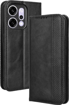 Produktbild von OPPO Reno14 Hülle - Coverup Vintage Style Klapphülle - Schwarz