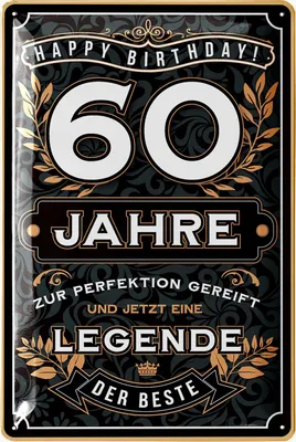 Produktbild von Blechschild 60 Schild Geburtstag - 60 JAHRE LEGENDE - PERFEKTION, Deko 60 Geburtstag Mann, 60 Geburtstag Deko, lustiges Geburtstagsschild 60