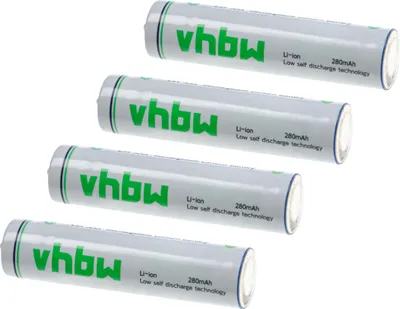 Produktbild von vhbw Akkus AAA Micro, 4 Stück für diverse Geräte - Akkuzellen, 280 mAh, 1,5 V, Li-Ion