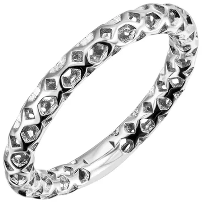 Produktbild von Ring Damenring aus echtem 925 Silber rhodiniert rund Breite 3,1mm Fingerring Innenumfang 54mm  Ø17.2mm