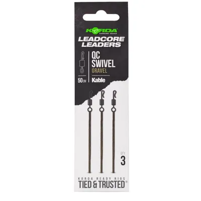 Produktbild von Zestaw Leadcore Korda Kable Leader QC Swivel Gravel 50 cm