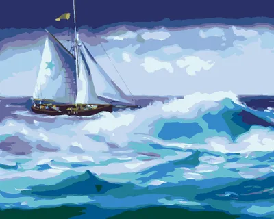 Produktbild von Zuty - Malen nach Zahlen - SEGELSCHIFF AUF SEE (D. RUSTY RUST), 40x50 cm, ohne Keilrahmen