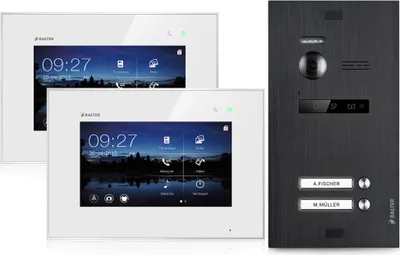 Produktbild von Video Türsprechanlage für 2 Familienhaus, 2x Monitore, Balter EVO Schwarz