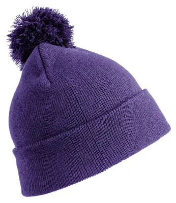 Image de Result - Bonnet à pompon « Winter Essentials » pour femmes FK669 (taille unique) (violet)