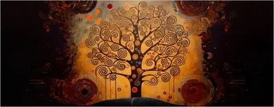 Produktbild von Wallario Premium Glasbild, freischwebende Optik, kräftige Farben, Größe 80 x 32 cm Motiv Baum des Lebens