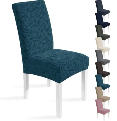 Immagine prodotto di Set di 4 copri-sedie, fodere elastiche universali, lavabili, color turchese