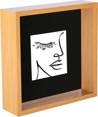 Produktbild von Nicola Spring 3D Deep Box Fotorahmen - stehendes hängendes Handwerk Schattenbildanzeige - 8 x 8 "mit 4 x 4" Montieren - hellholz / schwarz