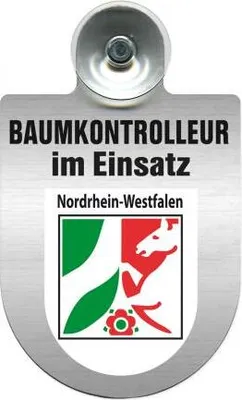 Produktbild von Einsatzschild mit Saugnapf - Baumkontrolleur im Einsatz - 393806 incl. Regionenwappen nach Wahl Color - Region Nordrhein-Westfalen