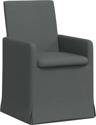 Image de vidaXL - 2 chaises de salle à manger, tissu, gris foncé, 57 x 67 x 95 cm