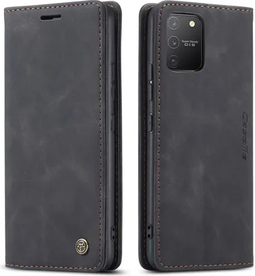 Produktbild von Galaxy S10 Lite Hülle, LaimTop Retro Kunstledertasche TPU Innere, Kartenfächer, Magnetverschluss, Klapphülle mit Standfunktion Schutzhülle für Samsung Galaxy S10 Lite Schwarz