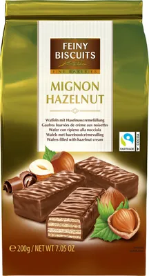 Produktbild von Mignon Waffeln mit Haselnusscremefüllung 200g