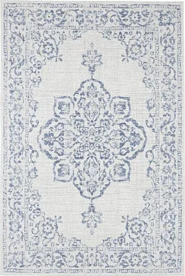 Produktbild von In- & Outdoor Teppich Tilos Creme Jeansblau, Größe:160x230 cm