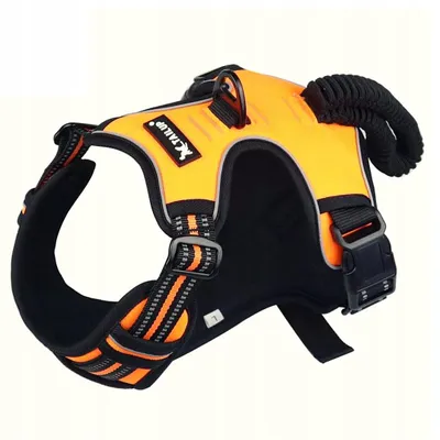 Obrázek produktu pro Tailup Postroj pro psa černý/oranžový, XL, reflexní
