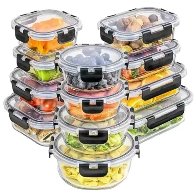 Image de Récipient de conservation des aliments, multifonctionnel, conception anti-fuites, noir