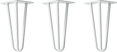 Produktbild von Natural Goods Berlin HAIRPIN Legs, Haarnadelbeine, Möbelfüße, Tischbeine, Weiß, 20 cm, 3 Streben, 3 Stück
