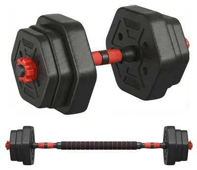 Image de SONGMICS : Ensemble d'haltères avec barre de connexion, hexagonal, de 10 kg