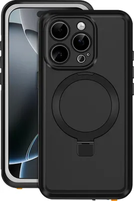 Produktbild von Redpepper, MagSafe Hülle IP68 wasserdicht mit Standfunktion für iPhone 16 Pro, Schwarz