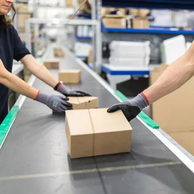 Produktbild von Werkhandschuhe mit Gripnoppen, 3 Paar, Nitril beschichtet, oliebeständig, für die Arbeit