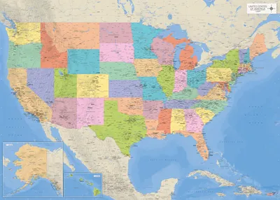 Produktbild von Landkarten Giant XXL Poster - Map of the USA 1:3,325 Mio - 140x100
