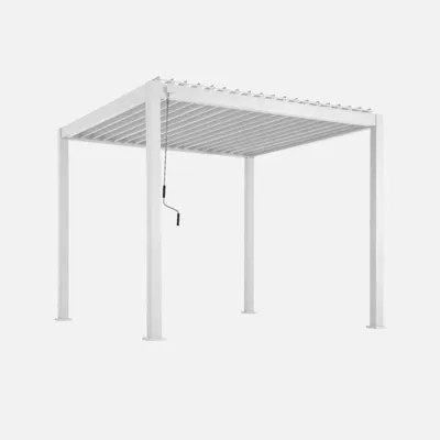 Immagine prodotto di Pergola bioclimatica 3x3m in alluminio con lamelle orientabili, Bianco