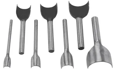 Produktbild von Lehrwerkzeug-Set aus Stahl - 7 Teile - Rundpunch - für Lederarbeiten - DIY - Dauerhaft - Stahl