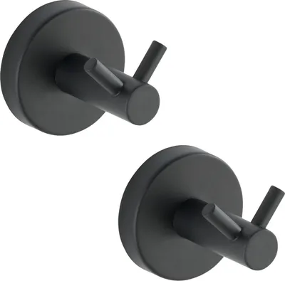 Produktbild von WENKO 2er Set Edelstahl Wand Haken Handtuch Halter Bad Küchen BOSIO Gäste WC