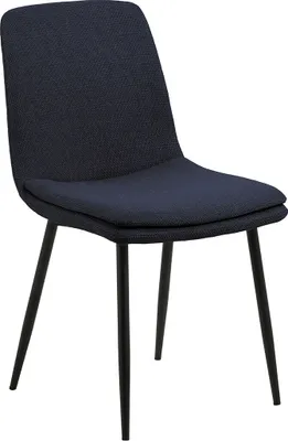 Image de Becca chaise de salle à manger tissu bleu.