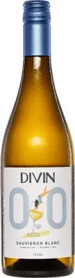 A bottle of white wine on a white background.