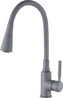 Produktbild von BADLAND Küchenarmatur Wasserhahn POGO PLUS Küchenmischer mit flexiblen Auslauf für Küche in Grau