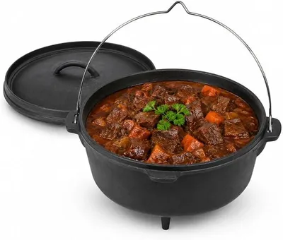 Imagen del producto de Silecomplaza, olla de hierro fundido estilo "Dutch Oven" de 9 litros, apta para parrilla, color