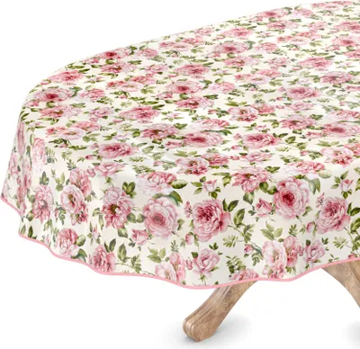 Produktbild von Tischdecke Wachstuch Blumen Rot Robust Wasserabweisend Oval Breite 140 cm Länge 320 cm