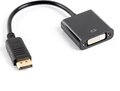 Obrázok produktu pre Lanberg AD-0007-BK, 0,1 m, DisplayPort, DVI-D, Samec, Samica, Priamy