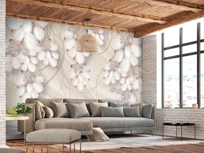 Produktbild von Vlies Fototapete 3D Effekt Blumen Ornament Trauben Retro 400x280 cm – Moderne Vliestapete, Tapete für Wohnzimmer, Wanddeko, Flur n-B-0085-a-a
