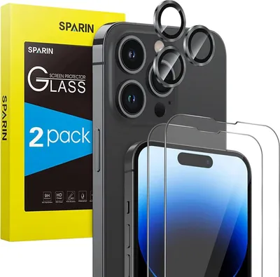 Zdjęcie produktu dla Ochronne szkło pancerne do iPhone 14 Pro Max 9H osłona ekranu aparatu 2 szt