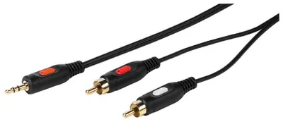 Produktbild von ViVanco™46/04 15G, 3.5mm, Männlich, 2 x RCA, Männlich, 1,5 m, Schwarz