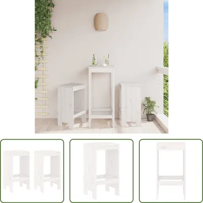 Zdjęcie produktu dla The Living Store Stołek barowy 2 szt. Biały 40x36x75 cm lite drewno sosnowe
