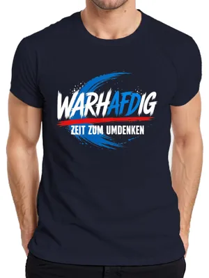 Produktbild von Zeit zum Umdenken AfD Wahltag Politik Statement Sarkasmus Patriot Herren T-Shirt, Navy, XL